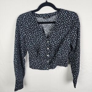 Madewell Rosalind Floral Button Down Top Size XXS Cottagecore Peasant Peplum